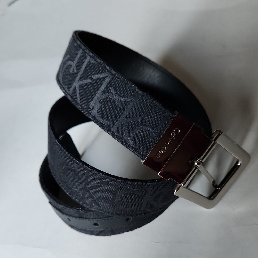 Calvin Klein Reversible Black Monogram Belt